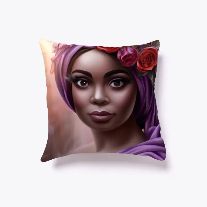 Black Woman Throw Pillow