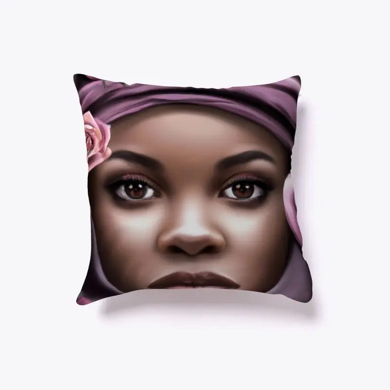 Black Woman Throw Pillow