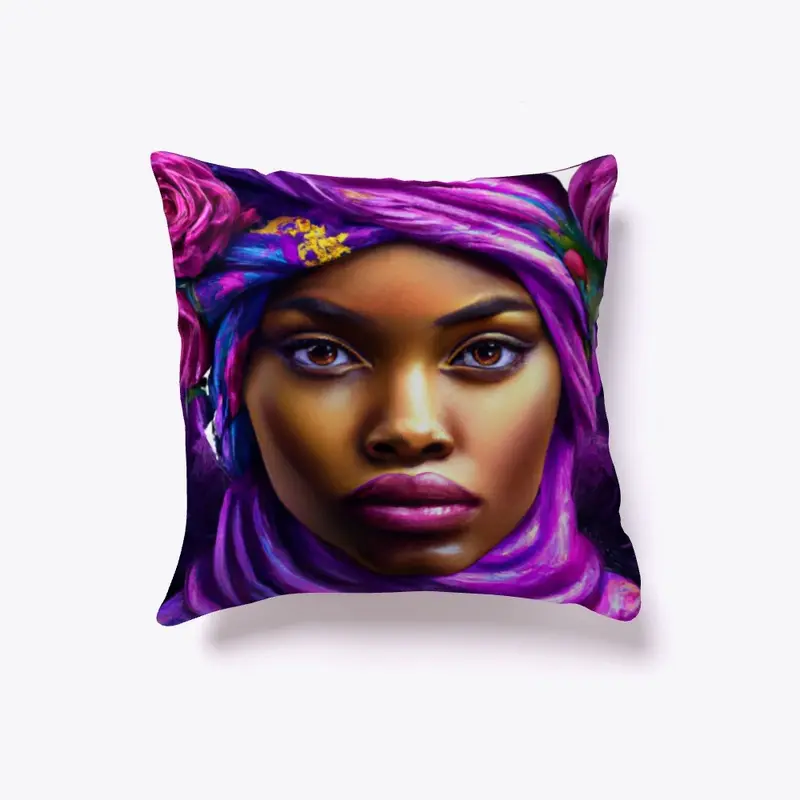 Black Woman Throw Pillow