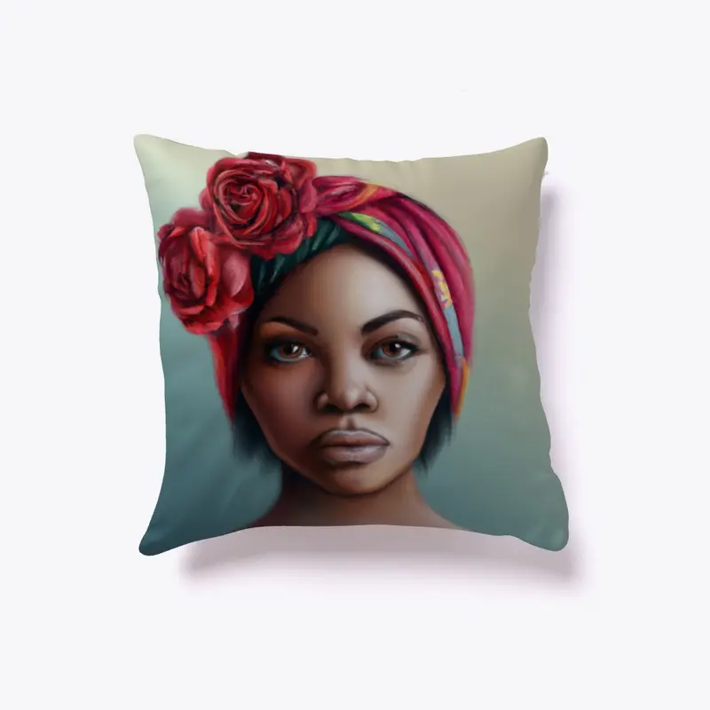 Black Woman Throw Pillow